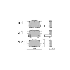 Pastilhas de travão traseiras GT2i Club para HONDA Accord VIII (CU) 2.2 i-DTEC (CW3) 180hp 2008-06-01-