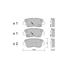 Pastillas de freno traseras GT2i Club para KIA Rio III Sedan (UB) / Pride RS3 quattro 340cv 2011-06-01-2017-12-01