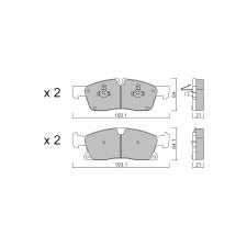 Pastillas de freno delanteras GT2i Club para MERCEDES BENZ GLE I Coupe (C292) 400 4-matic (292.356) 334cv 2015-03-01-2019-10-01