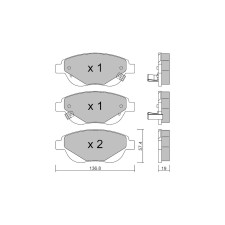 Pastilhas de travão dianteiras GT2i Club para FIAT 500 II L (351_, 352_) 1.6 D Multijet 105hp 2012-09-01-