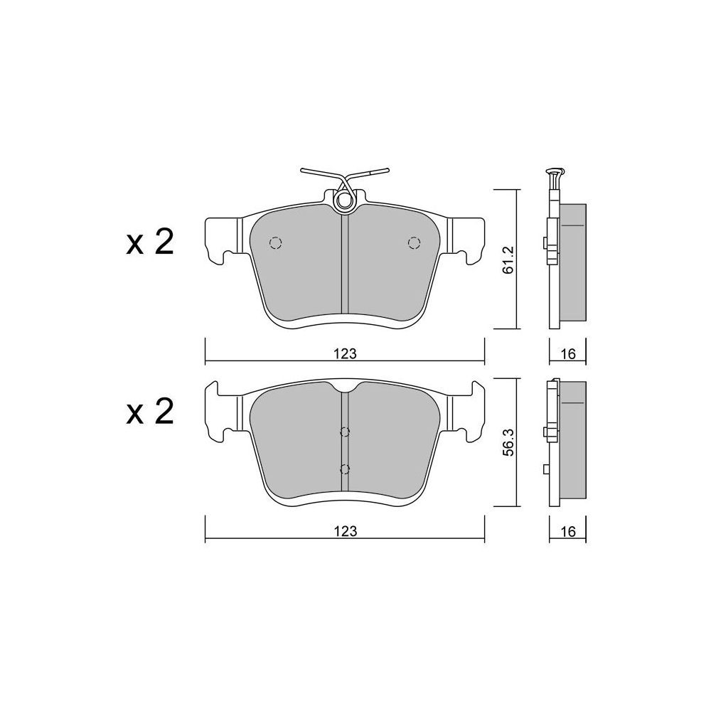 Pastilhas de travão traseiras GT2i Club para AUDI RS3 -S3 (8V) S3 2.0i 16V TFSi 2012-20 - Pinças de travão AteArray