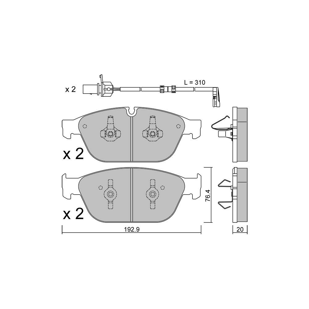 Pastilhas de travão dianteiras GT2i Club para AUDI Q5 I (8RB) S8 plus quattro 606hp 2008-11-01-2017-05-01Array