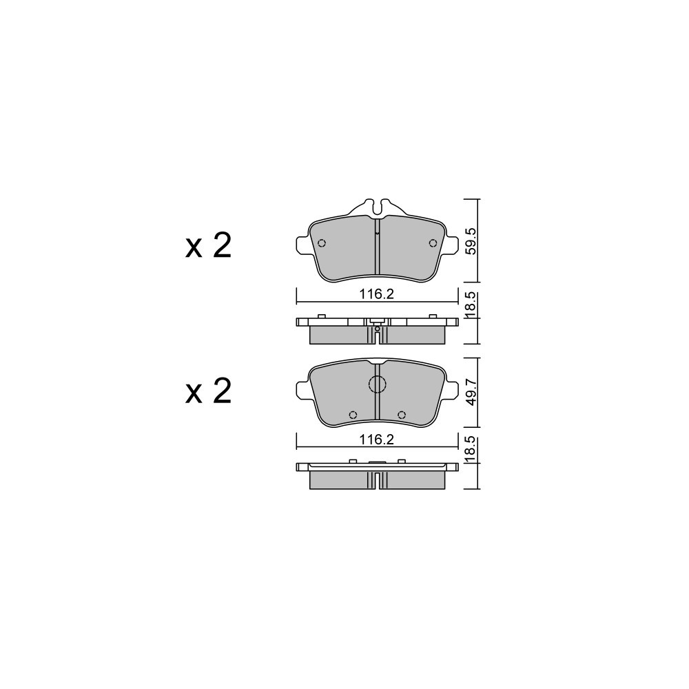 Pastillas de freno traseras GT2i Club para MERCEDES BENZ Classe M III (W166) AMG 63 4-matic 558cv 2011-06-01-2015-12-31Array
