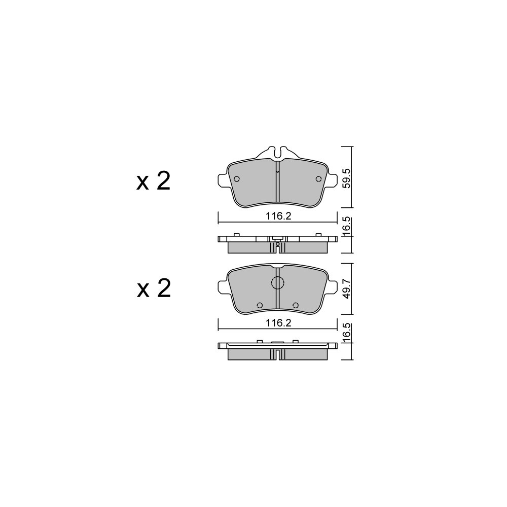 Pastilhas de travão traseiras GT2i Club para MERCEDES BENZ GLE I (W166) AMG 63 S 4-matic (166.075) 585hp 2015-04-01-Array