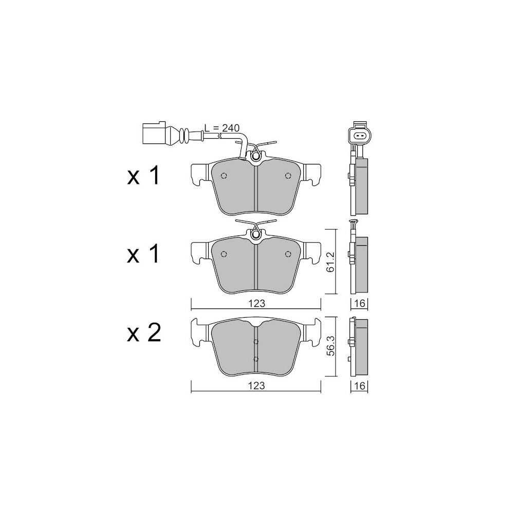 Pastilhas de Freio Traseiras GT2i Club para AUDI RS3 -S3 (8V) RS3 2.5i 20V TFSi 2012-20 - Pinças de Freio AteArray