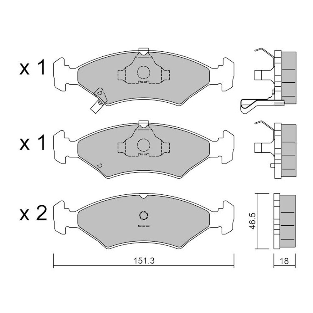 Pastillas de freno delanteras GT2i Club para KIA Sephia (FA) / Mentor 1.8 i 16V 112cv 1995-01-01-1997-10-01Array