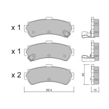 Pastillas de freno traseras GT2i Club para NISSAN Almera I (N15) 2.0 QX 141cv 1995-07-01-2000-09-01