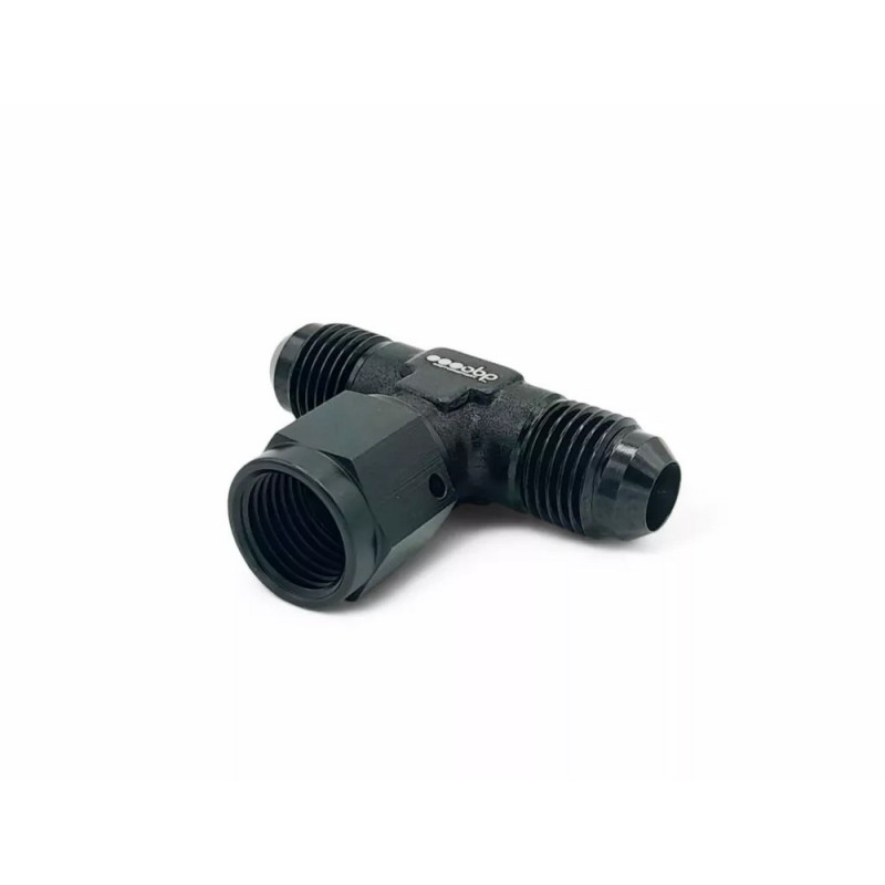 Adaptador en T JIC 2 macho convexo 1 hembra cóncava giratorio en el lado OBP negroArray