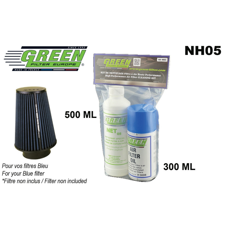 Kit de manutenção para filtros de algodão Verde Spray de filtro 0,3 l + produto de limpeza 0,5 lArray