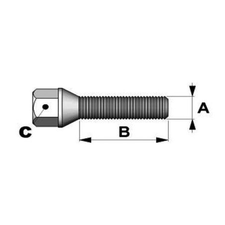 Tornillo cónico 14x150mm longitud 26mm cabeza 17mm