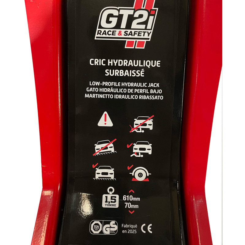 Macaco hidráulico de perfil baixo GT2i 1.5T 70mm-610mmArray