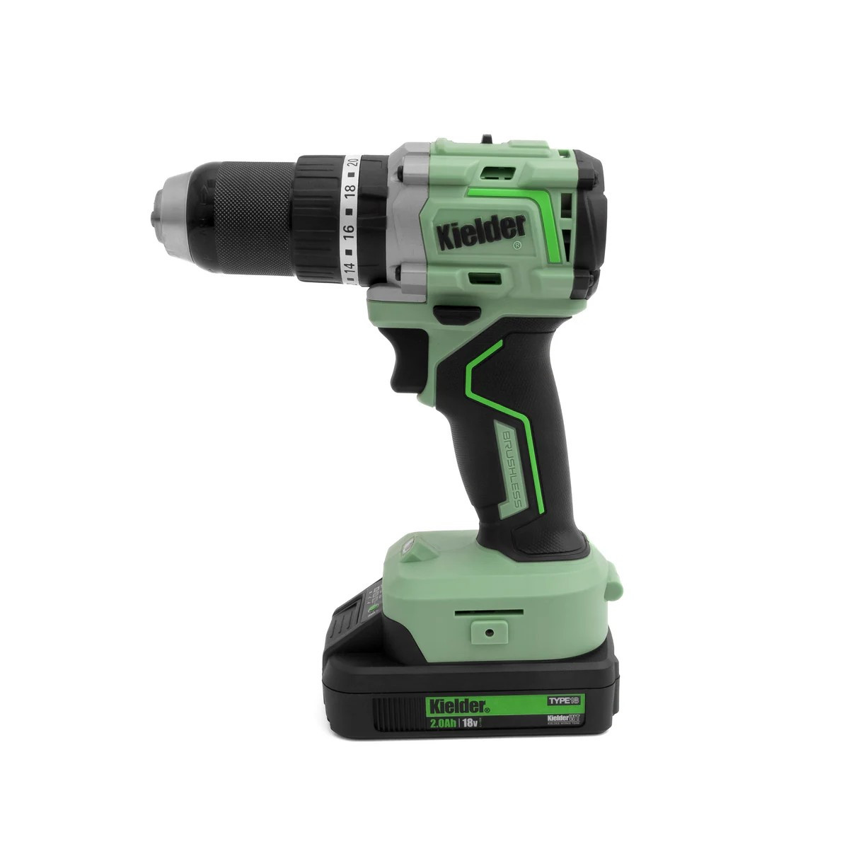 Berbequim combinado ultra-compacto KIELDER 18V 75Nm com 2 baterias de 2,0Ah e carregadorArray