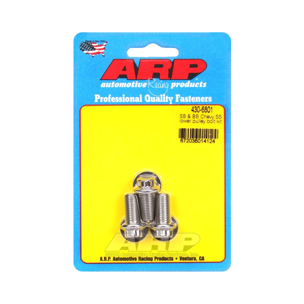 Kit de 3 parafusos para polia inferior ARP Chevrolet Small Block 3/8 12PT Comprimento sob a cabeça 19,05 mmArray