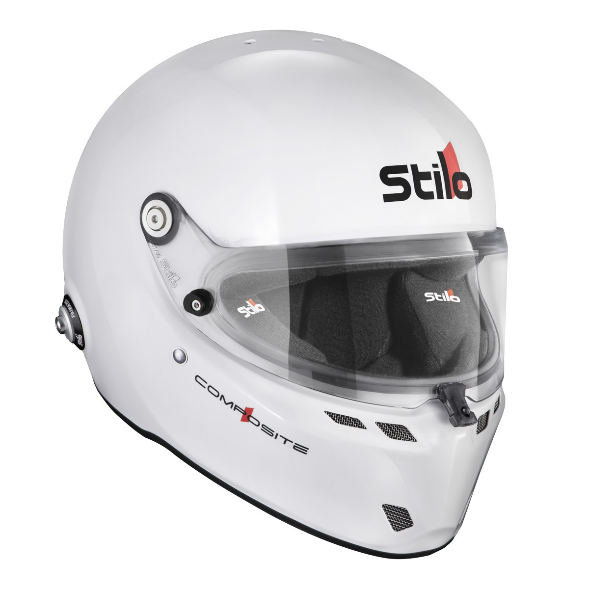 Capacete Stilo ST6 FN Composite branco/preto - Snell SA2025 FIA 8859-24 Hans FIA8858-10Array