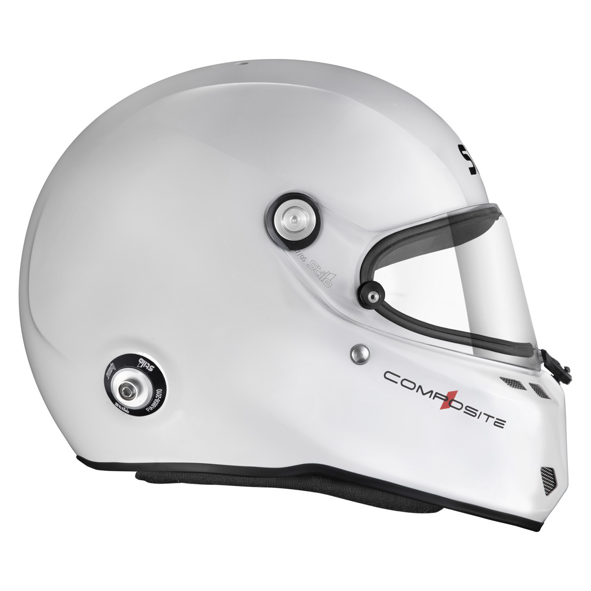 Capacete Stilo ST6 FN Composite branco/preto - Snell SA2025 FIA 8859-24 Hans FIA8858-10Array
