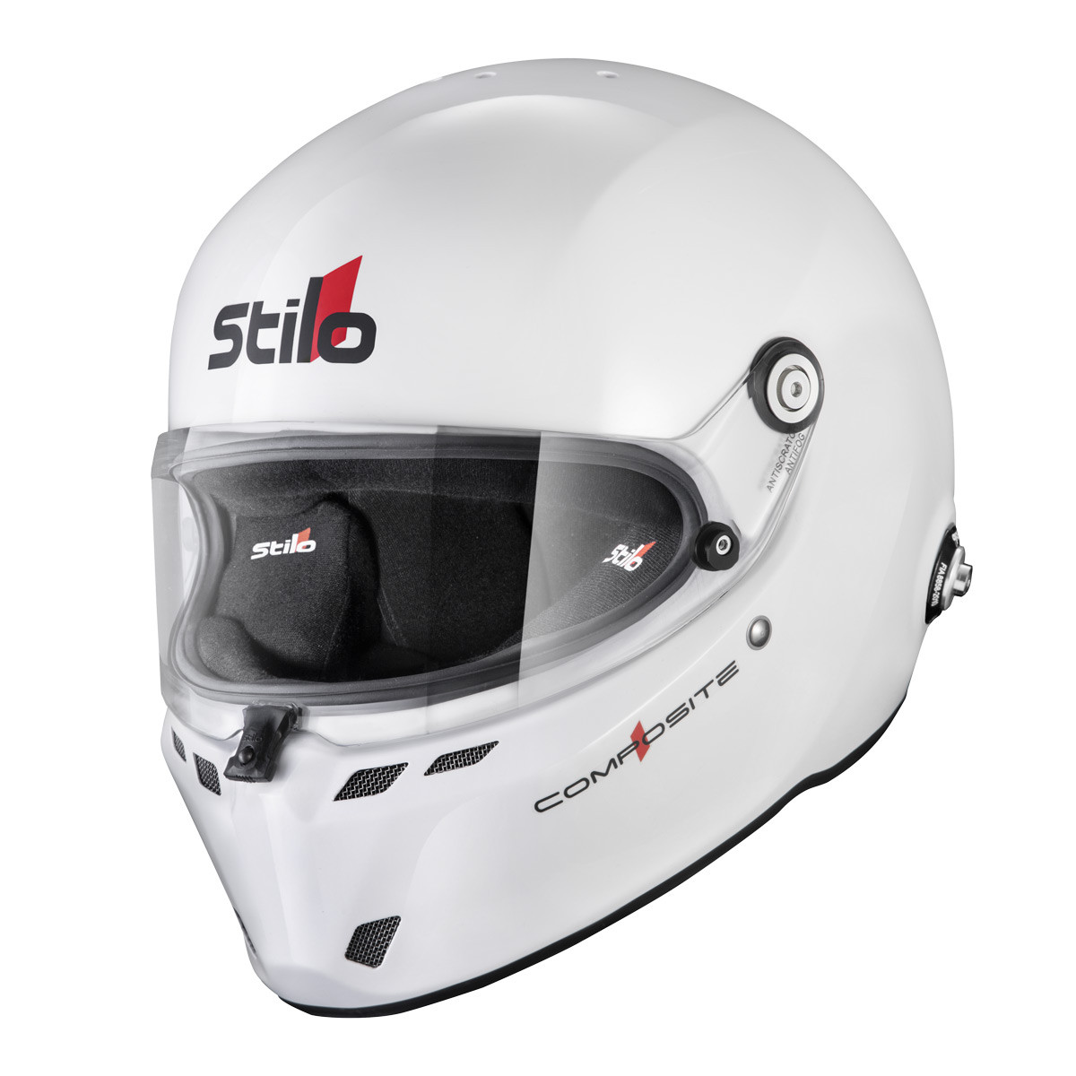 Capacete Stilo ST6 FN Composite branco/preto - Snell SA2025 FIA 8859-24 Hans FIA8858-10Array