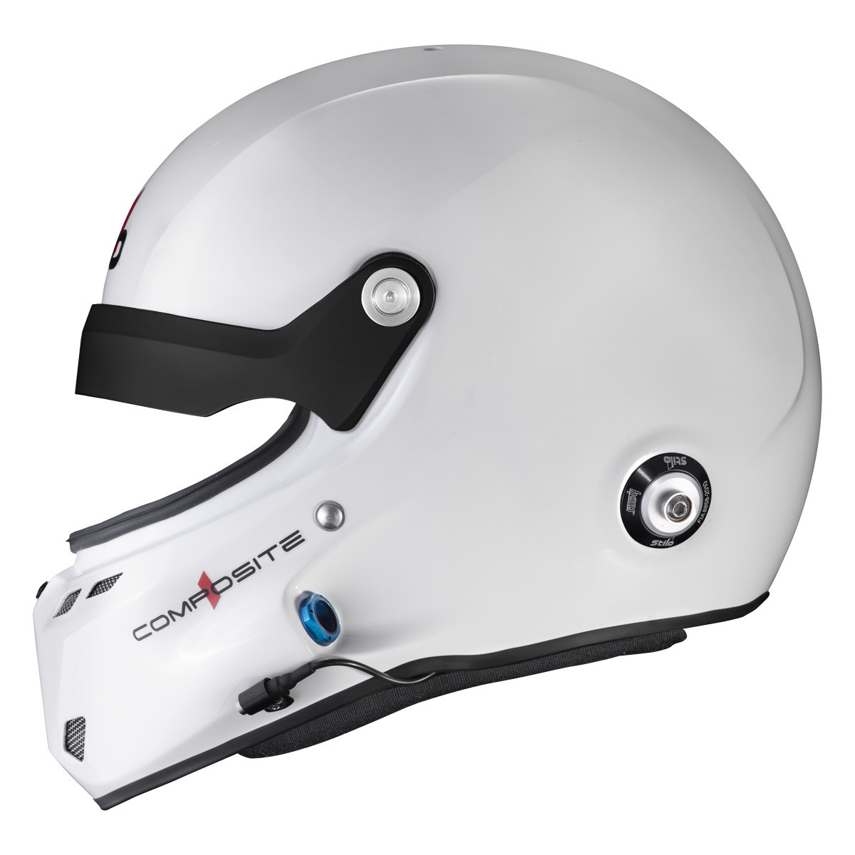 Capacete Stilo ST6 GT Turismo Composite branco/preto - Snell SA2025 FIA 8859-24 Hans FIA8858-10Array
