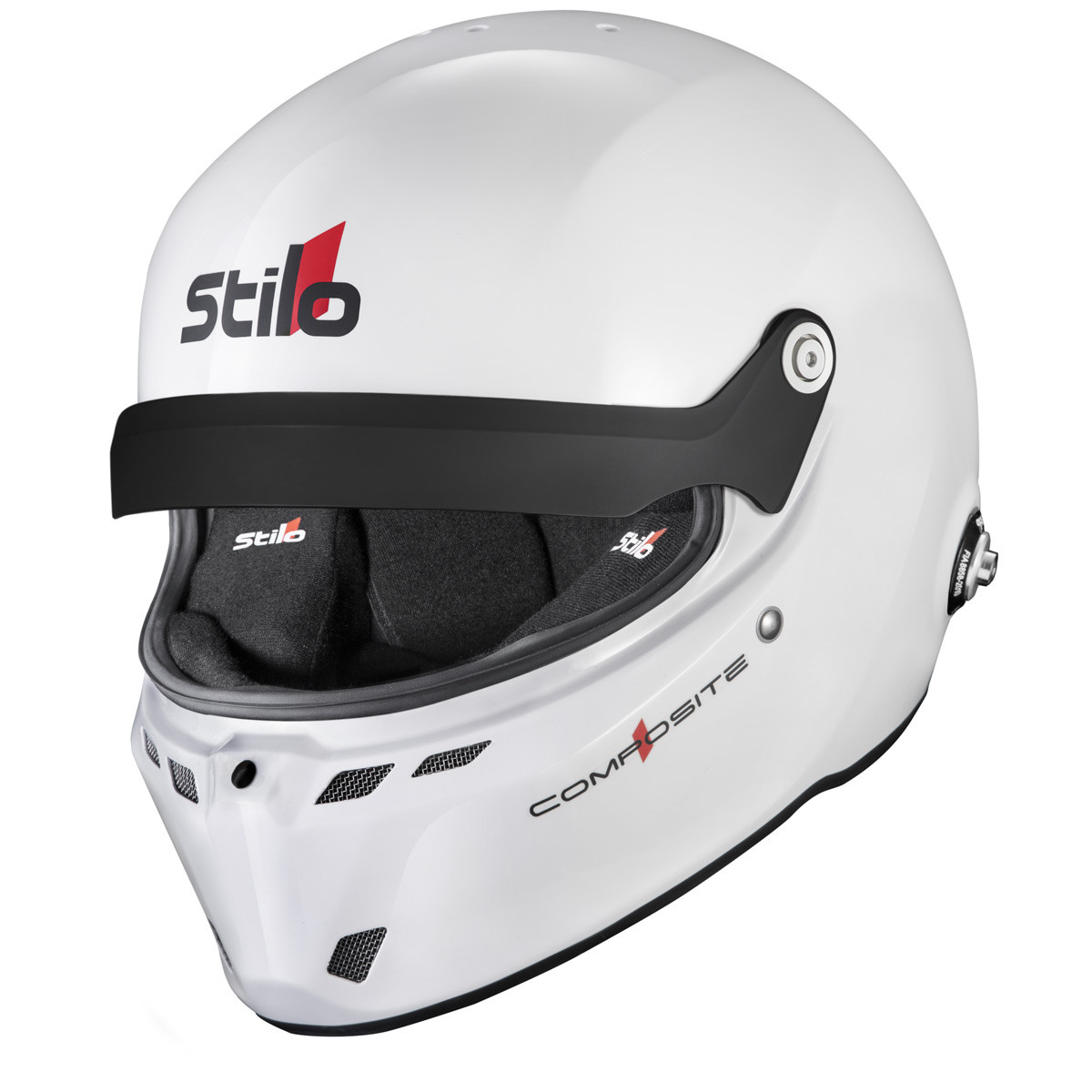 Capacete Stilo ST6 GTN Composite preto/branco - Snell SA2025 FIA 8859-24 Hans FIA8858-10Array