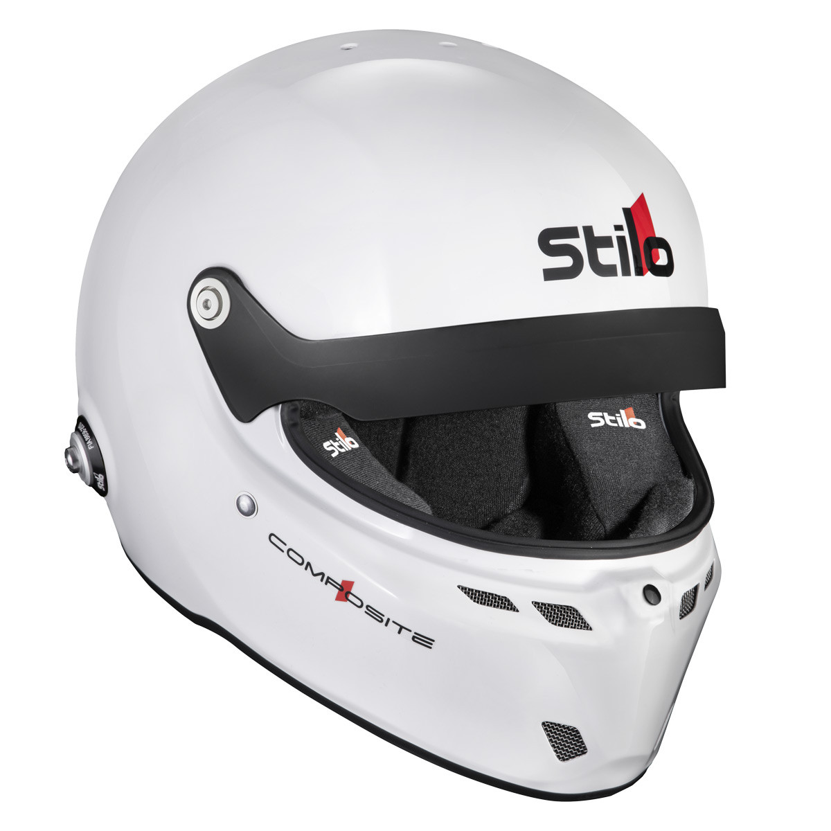 Casco Stilo ST6 GTN Composite blanco/negro - Snell SA2025 FIA 8859-24  Hans FIA8858-10Array