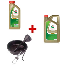 Pacote de mudança de óleo Castrol 5W30 + recipiente Pacote de mudança de óleo Castrol 5W30 + recipiente