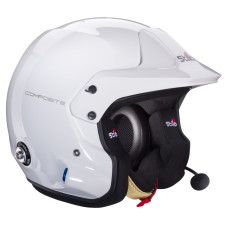 Capacete em materiais compósitos Stilo Venti4 Trophy Plus - Snell SA2025 FIA 8859-2024 Branco/preto interior
