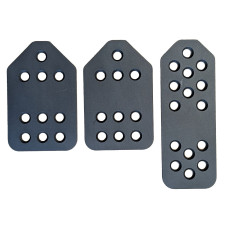 Kit 3 Pedales Bratex Negro / Plata con Tornillería