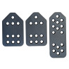 Kit 3 Pedales Bratex Negro / Plata con Tornillería