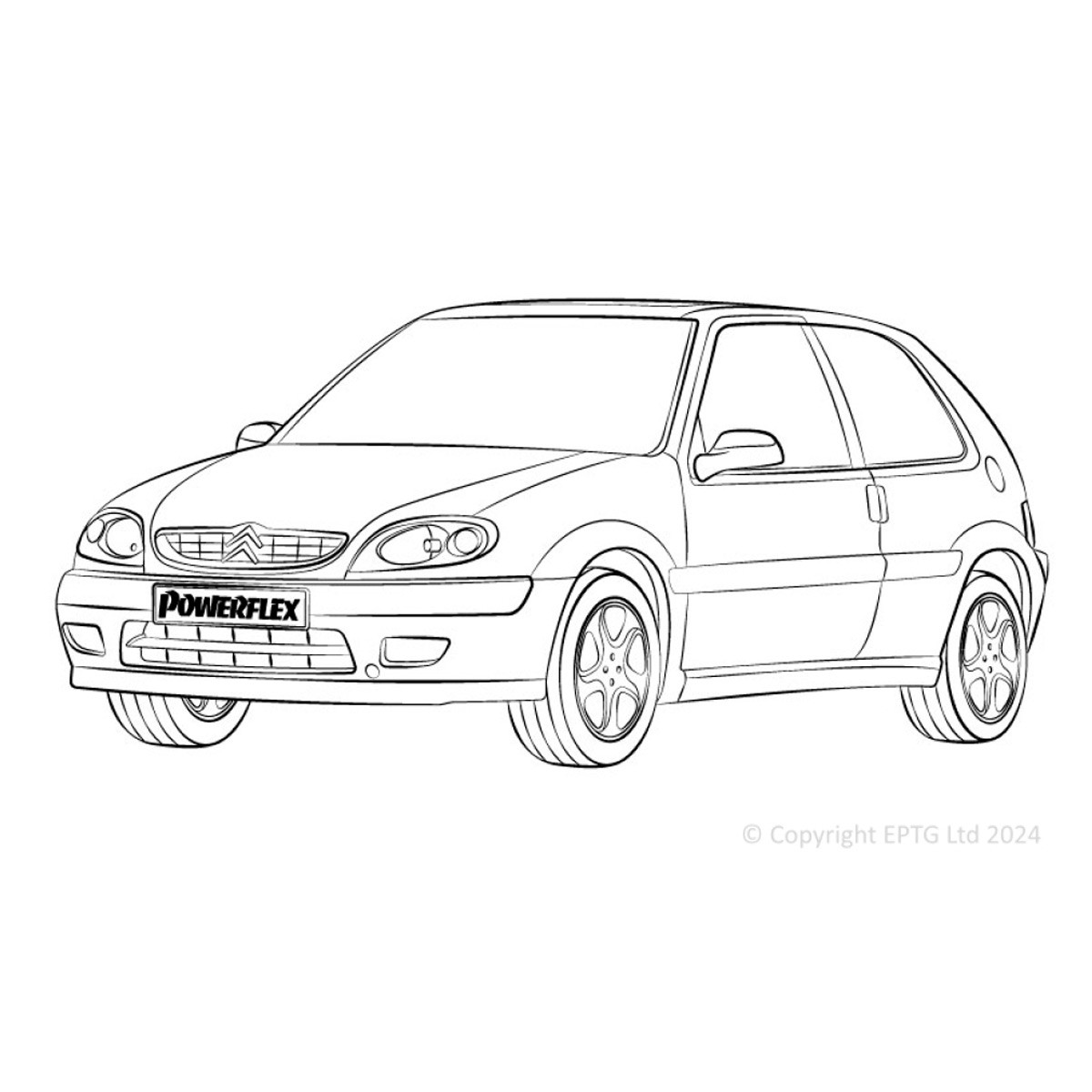 Silent-block Powerflex de alta prestación Citroën SaxoArray