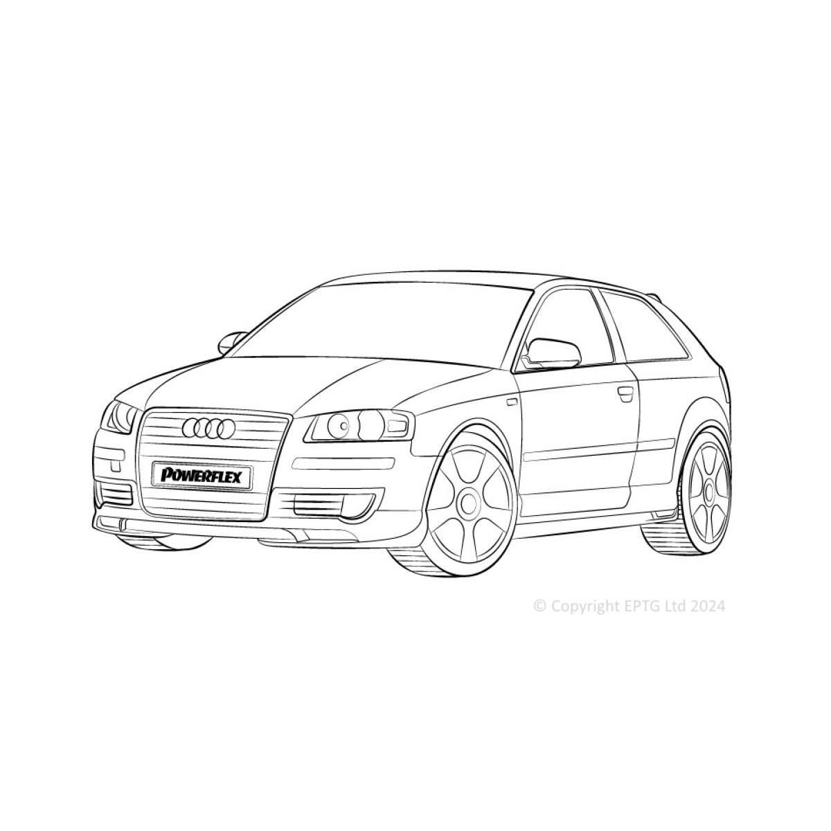 Silentblock Powerflex Audi A3 inc Quattro MK2 8P (2003-2012)Array