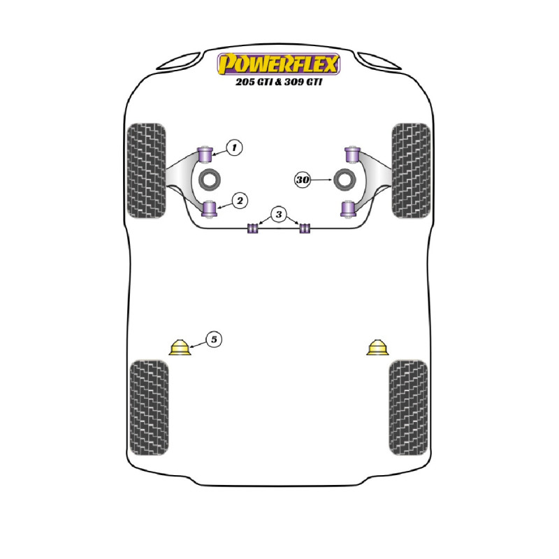 Silentblock Powerflex Peugeot 205 GTi(1985-1998)Array