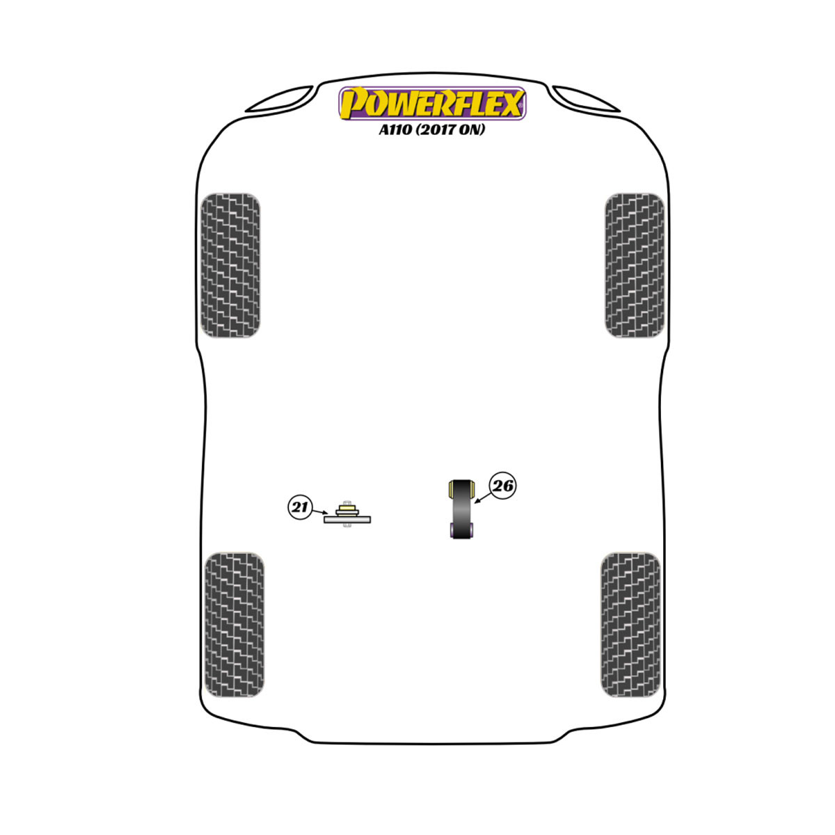 Silent Bloc Powerflex Alpine A110 (2017-)Array