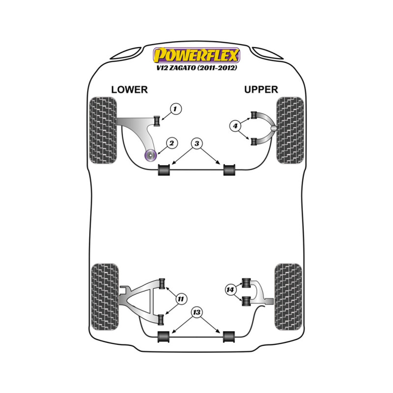 Silentblock Powerflex Aston Martin V12 ZAGATO (2011-2012)Array