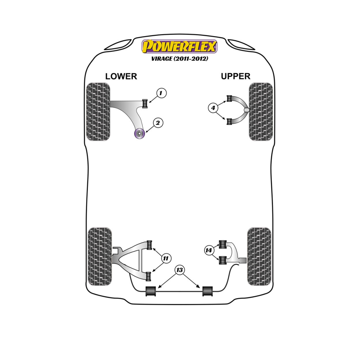 Silentblock Powerflex Aston Martin Virage (2011-2012)Array