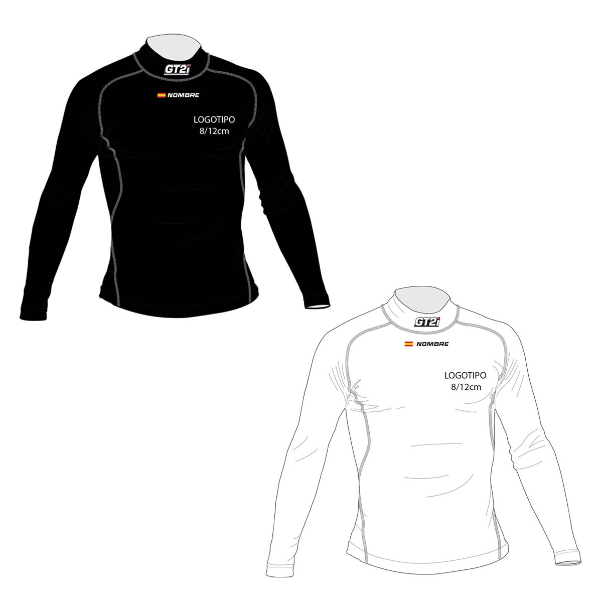 Camiseta personalizable Nombre + bandera + 2x Logotipos GT2i Pro FIA 8856-2018Array