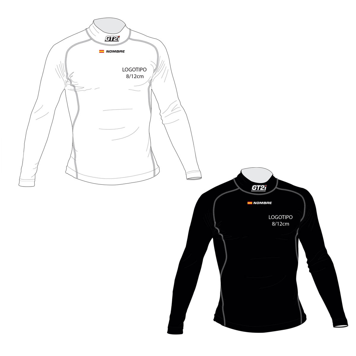 T-Shirt personalizável Nome Bandeira + 1x logótipo GT2i Pro FIA 8856-18Array