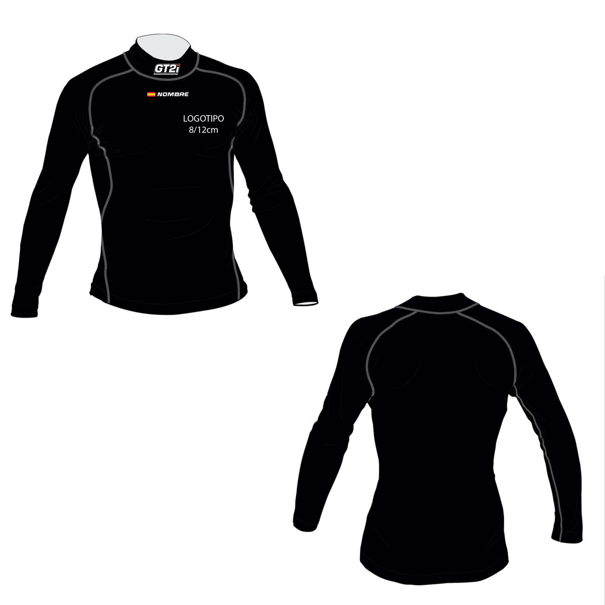 Camiseta Personalisable Nombre Bandera + 1x Logotipo GT2i Pro FIA 8856-18Array