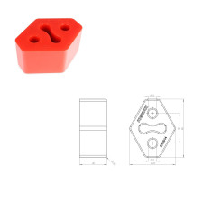 Silent-block de escape universal 82mm