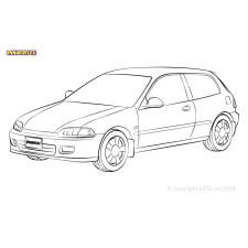 Silent Bloc Powerflex Honda Civic Mk5 EG-EJ, incluindo CRX del Sol (1991-1995)