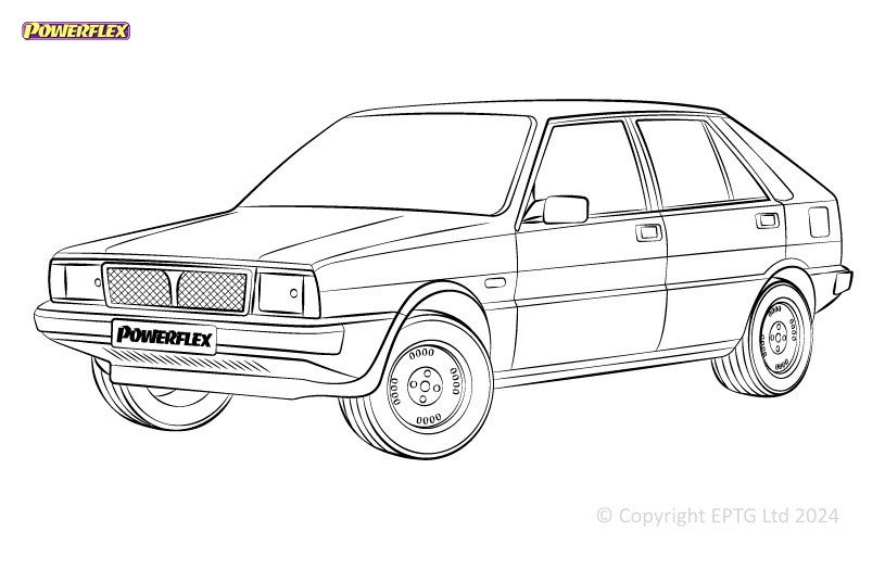 Silentblock Powerflex Lancia Delta 1600 GT & HF Turbo 2WD (1986-1992)Array
