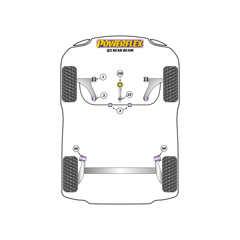 Silent Bloc Powerflex Audi Q2 2WD braço único (2017-)Array