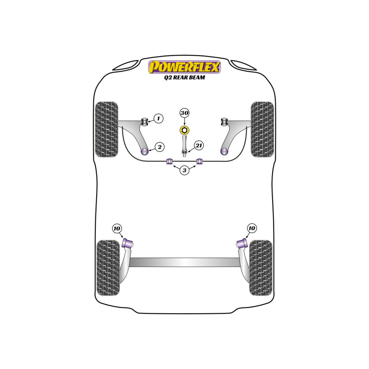Silentblock Powerflex Audi Q2 2WD simple bras (2017-)Array