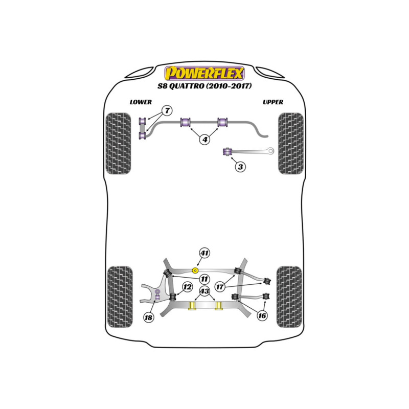 Silentblock Powerflex Audi S8 Quattro (2010 - 2017)Array