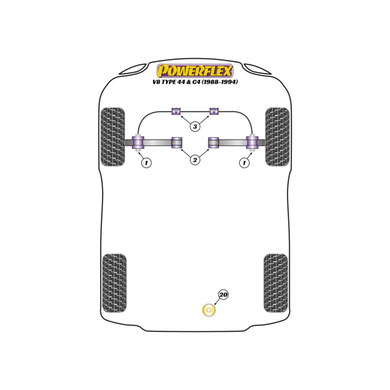 Silentblock Powerflex Audi V8 Type 4C (1988-1994)Array