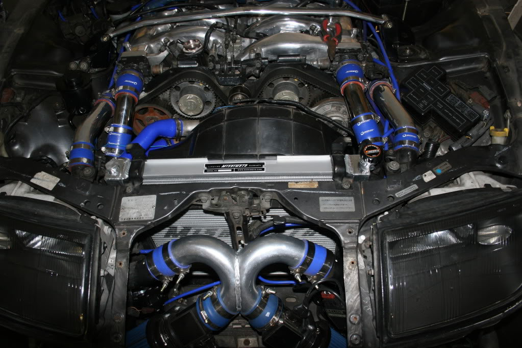 Radiador de água em alumínio MISHIMOTO para Nissan 300ZX Turbo Z33 (1990-1996)Array