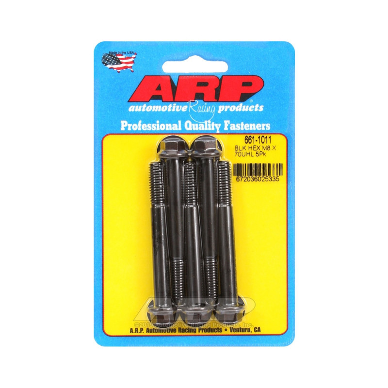 Parafuso universal « ARP » M8 x 1,25 - Hexagonal, com acabamento oxidado preto, 5 unidadesArray
