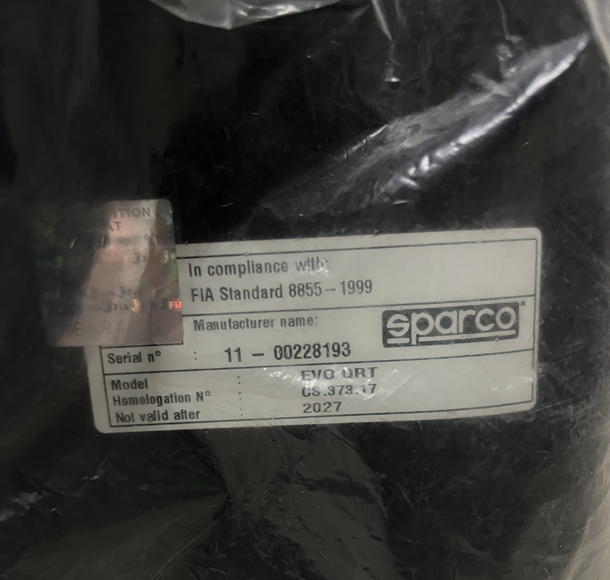 Asiento baquet Sparco Evo QRT FIA 31-12-27 reacondicionadoArray