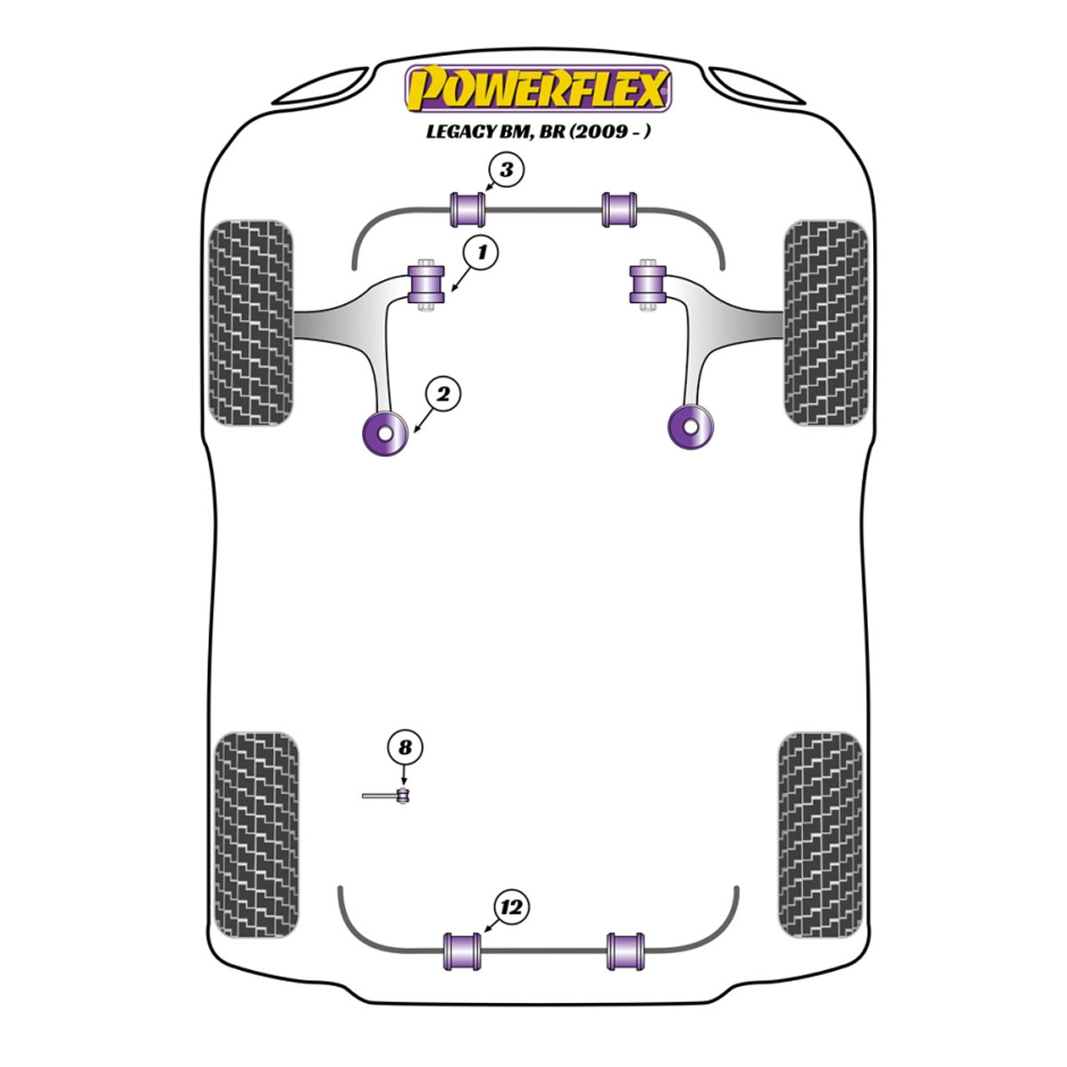 Silent Bloc Powerflex Subaru Legacy BM, BR (2009 - 2014)Array