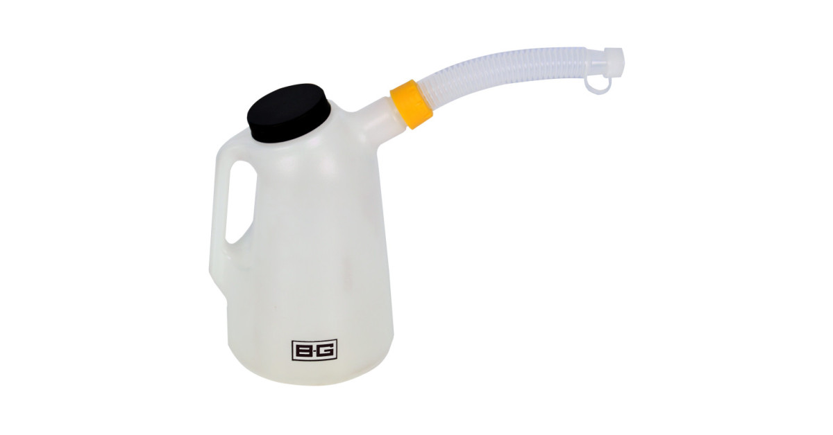 Jarra de plástico BG de 2 litros con tapón y boquilla flexible