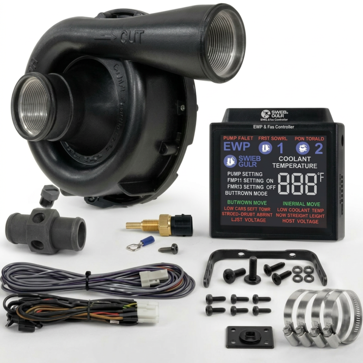 Kit de bomba de agua eléctrica Davies Craig EWP150 Negra 12 V - 150 l/min con controlador digitalArray