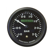 Manometro mecánico de turbo Racetech B2.5BL de 0 a 2,5 bar, Ø 52 mm